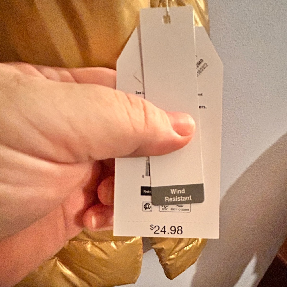 Gold puffer coat. Time & Tru. Size XL 14/16 - Picture 3 of 4